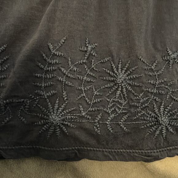 G.H.Bass & Co. Woman Size L Navy Blue Knit Dress Embroidered Drop Waist Tie Belt - Picture 6 of 11